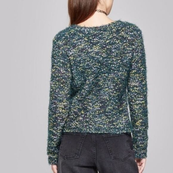 Wild Fable | Green Fuzzy Pull Over Trendy Sweater - Picture 6 of 6
